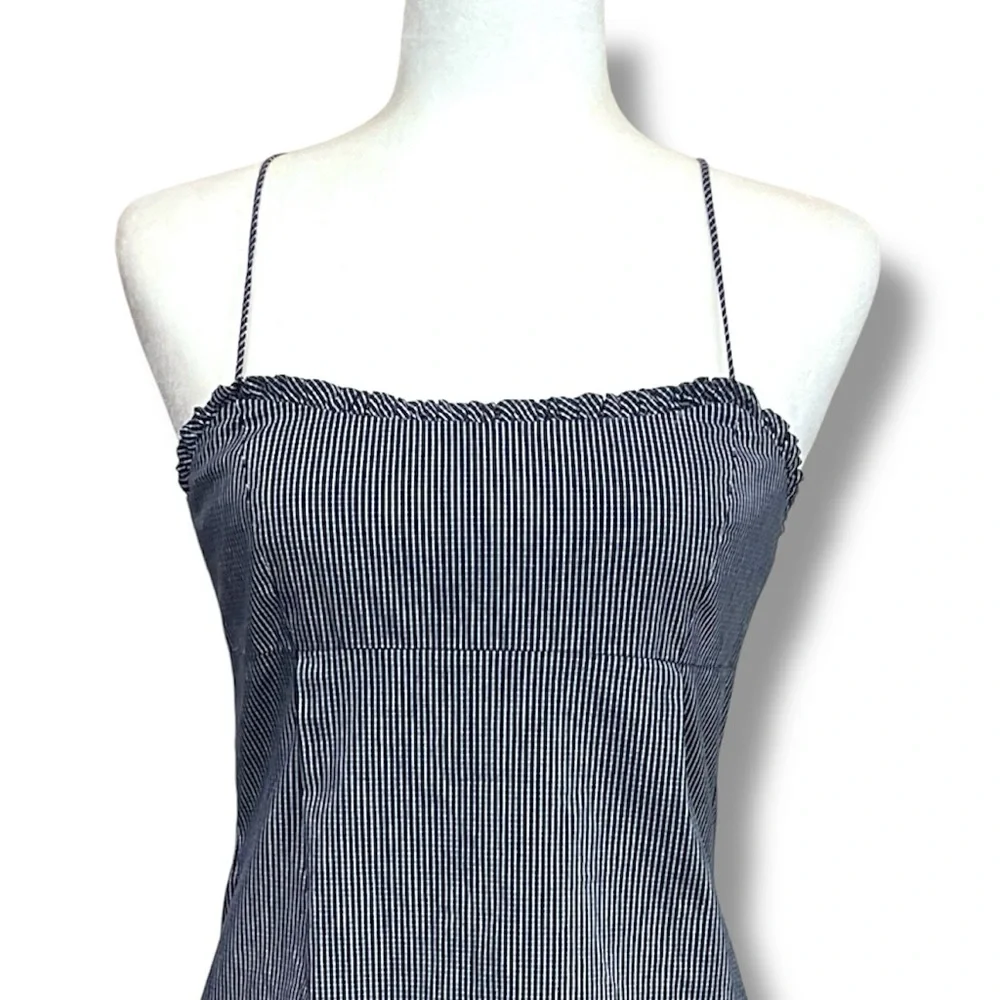 Vintage RALPH  Ralph Lauren Spaghetti Strap Micro Check Dress - Picture 2 of 8
